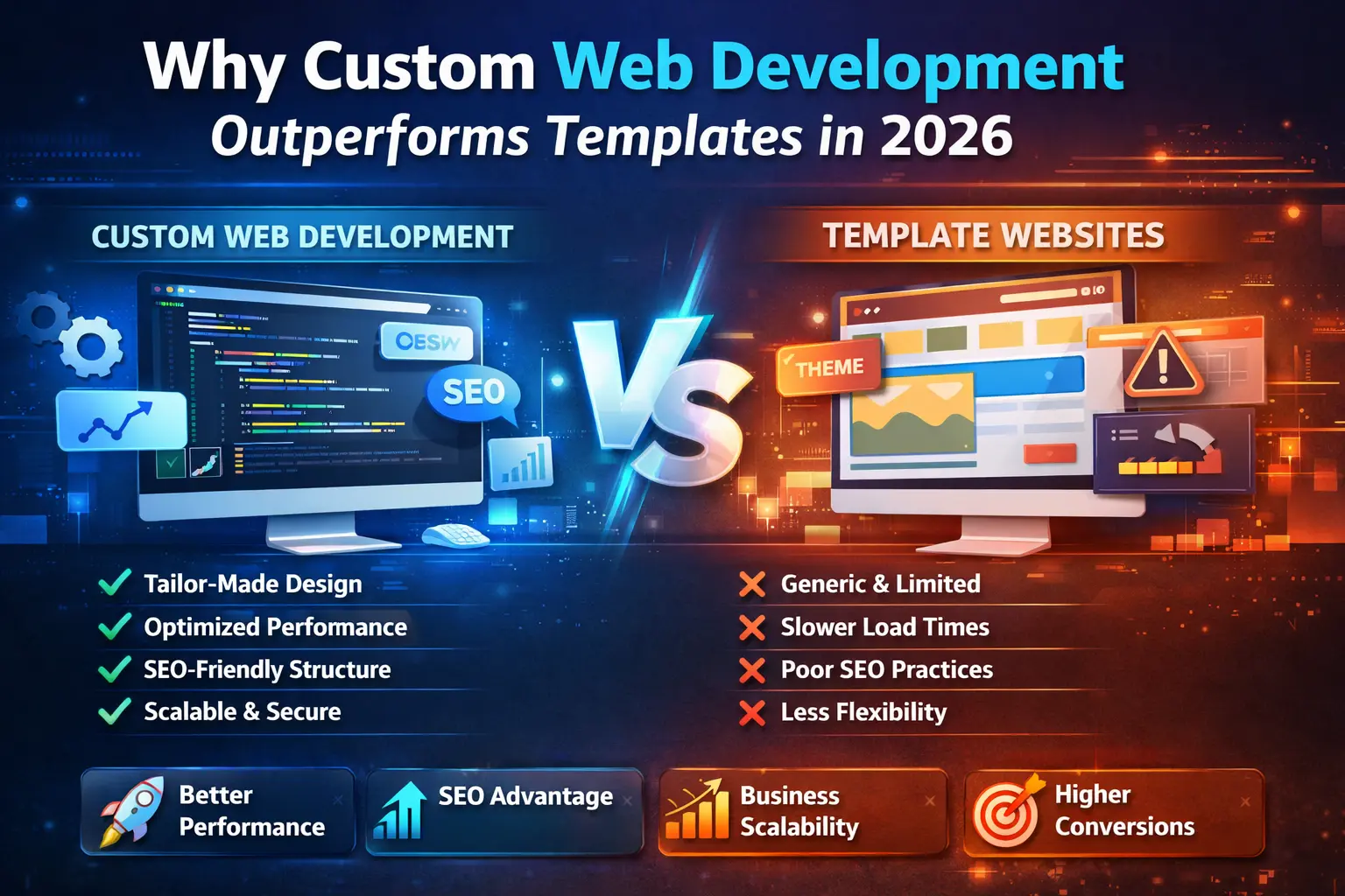 Why Custom Web Development Outperforms Templates in 2026